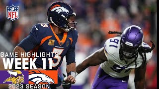 Minnesota Vikings vs Denver Broncos  2023 Week 11 Game Highlights [upl. by Cates]