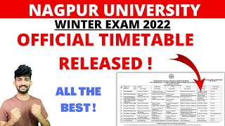 Rtmnu Official Winter Exam Timetable Released  Nagpur University Winter Exam Timetables [upl. by Ahsitel383]