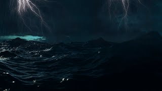 Thunderstorm sounds for sleep with rain ocean waves and thunder and lightning sounds [upl. by Loughlin]