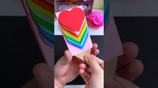 Love Waterfall Card  DIY Heart Waterfall Card  Rainbow Heart heartmaking diy [upl. by Alisia514]