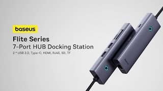 Baseus Flite Series 7 Port HUB Docking Station 4K HDMI 🎥 2 USB 3 0 ⚡ RJ45 Ethernet 🌐 100W PD [upl. by Sillek477]