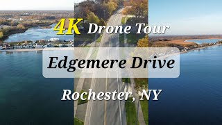 Edgemere Drive in Charlotte Rochester NY • 4K Drone Tour [upl. by Arikaahs467]