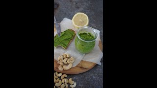 Kale amp cashew pesto  easy vegan delicious  NatliciousFood [upl. by Garlan]