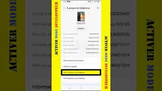 ANDROID  comment activer le Mode Développeur sur Smartphone [upl. by Avilys32]