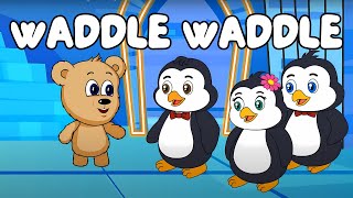 WADDLE WADDLE WADDLE  Fun Penguin Song for Kids  Animated Cartoon Video  JBBearz [upl. by Aicatan]