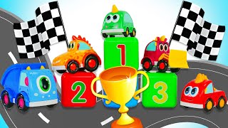 The Race for Cars song for kids Funny monster cars songs for kids Nursery rhymes for babies [upl. by Aicilyt]