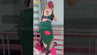 💚Trending Saree Back Pose💚Backless Blouse shorts saree backpose blouse trending [upl. by Flita]