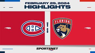 NHL Highlights  Canadiens vs Panthers  February 29 2024 [upl. by Eelyab]