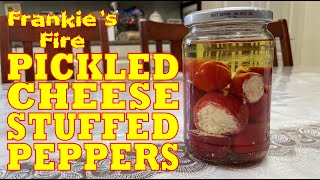 PICKLED CHEESESTUFFED PEPPERS How I make stuffed hot cherry peppers with cheese in oil [upl. by Yecies]