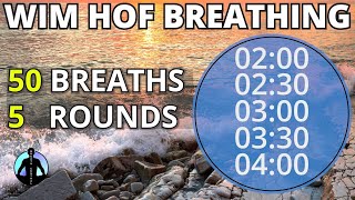 WIM HOF Guided Breathing Technique  5 Rounds 50 Breaths Extreme Extended Version NO TALKING [upl. by Ahron]