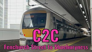 C2C Fenchurch Street to Shoeburyness  DRIVERS EYE VIEW Part 12 [upl. by Nirtak537]