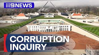 Parliament house raided over corruption inquiry  9 News Australia [upl. by Itsa628]