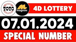 4D ToTo 4D Magnum Special Consolation Number Today 07012024 Malaysian lottery [upl. by Adelaide]