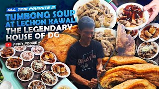 Filipino Street Food  TUMBONG SOUP AND LECHON KAWALI  UGBO HOUSE OF DG  Pinoy Foodie [upl. by Ttimme]