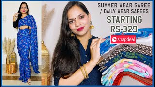 SNAPDEAL Saree Haul Under 600  Lightweight Saree for daily wear  DIMPAL SINGH [upl. by Ut23]