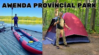 Camping and Kayaking at Awenda Provincial Park How to set up camp 🏕️🚣🏻🏖️ [upl. by Ais]