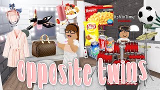 Opposite Twins Daily Routine  Bloxburg Roleplay  alixia [upl. by Henriette]