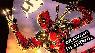 Deadpool amp Wolverine  DRAWING DEADPOOL AND DOGPOOL comic art tutorial timelapse [upl. by Peper]