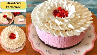 Perfect strawberry cheesecake recipe Easy no bake strawberry cheesecake [upl. by Karly]