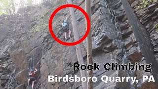 First Time Outdoor Rock Climbing  Birdsboro Quarry PA [upl. by Sirap]