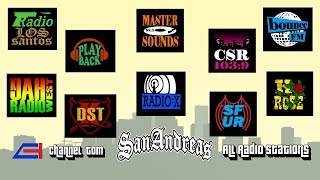 GTA San Andreas  All Radio Stations  Los Santos  PlayBack  MasterSounds  CSR  KJah West [upl. by Abdel829]