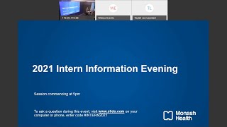 Monash Health 2021 Intern Information Session [upl. by Aicre]