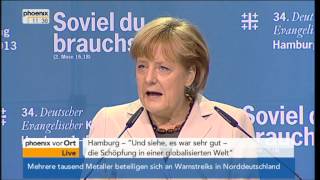 Rede von Angela Merkel CDU auf dem Evangelischen Kirchentag  VOR ORT vom 03052013 [upl. by Ayor]