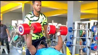 INTENSE CHEST WORKOUT WITH BARKAAD AND ETO  THRIVING BUSINESSES IN HARGEISA  Gym  Somaliland [upl. by Jessa831]