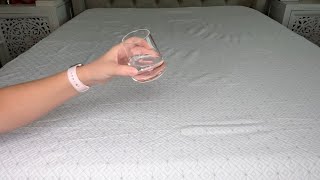 Waterproof mattress cover unboxing and review with water leak test [upl. by Nnagem]