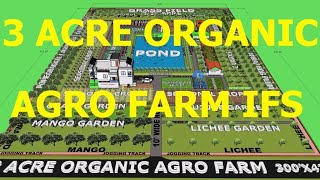 3 ACRE ORGANIC AGRO FARM MODEL INTEGRATED FARMING SYSTEM IFS 3D SKETCHUP MODEL BY mohammed organic [upl. by Troc362]