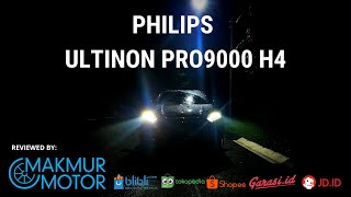 PHILIPS ULTINON PRO9000 H4  REVIEW  UNBOXING amp TEST JALAN SEWAKTU HUJAN [upl. by Shipp84]