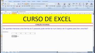 Fatorial Permutação Arranjo Análise Combinatória Método contagem Matemática Função Excel Probabilid [upl. by Irrep]