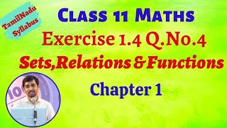 TN Class 11 Maths  Exercise 14 QNo4 Sets Relations and Functions Chapter 1  TN New Syllabus [upl. by Hayilaa]