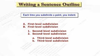 Writing a Sentence Outline [upl. by Pernas]