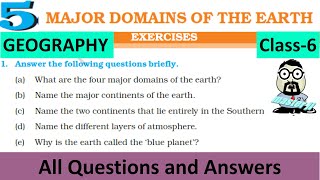 Class 6 Geography Chapter 5 exercises MAJOR DOMAINS OF THE EARTH [upl. by Dumm972]