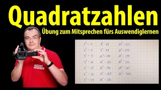 Quadratzahlen  Übung zum Mitsprechen und Auswendiglernen  Lehrerschmidt [upl. by Ssor]