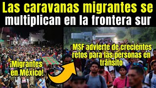 Migración CARAVANAS MIGRANTES se MULTIPLICAN en la FRONTERA sur de Méx antes de la llegada de Trump [upl. by Anayia]