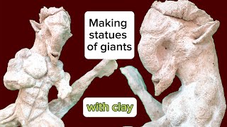 How to make a giant statue with clay  Making ancient and conceptual sculptures [upl. by Terchie558]