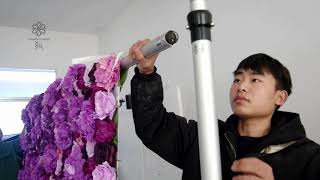 How to make and install fabric cloth flower wall  SummerFlower [upl. by Nirtiak791]