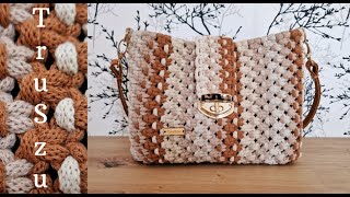 DIY Macrame BAG  Makrama Torebka ze sznurka  MAKRAMOWA TOREBKA Boho  Purse Easy Tutorial [upl. by Aerdied]