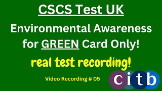 CSCS Card UK  CSCS Test 2023  CSCS Test for Green Card  cscscard  05 environment awareness [upl. by Dnalel]