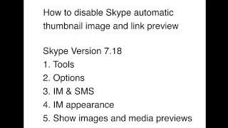 How to Disable Skype automatic link thumbnail preview and image preview might be outdated [upl. by Nelloc]