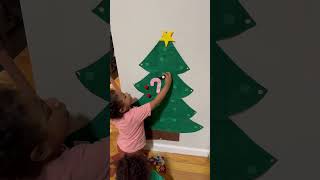 Holiday fun in full swing 🎄 christmas holiday mom toddleractivities craft christmastree [upl. by Gronseth]