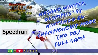 Nagano Winter Olympics 98  Nintendo 64  Championship Mode No DQ Full Game Speedrun [upl. by Assillem]