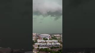 Iowa weather Video from downtown Des Moines shows stormy skies [upl. by Redman]