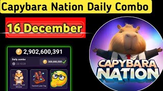 Capybara Nation Daily Combo 16 December  Capybara Nation Airdrop Daily Combo Today [upl. by Giesecke]