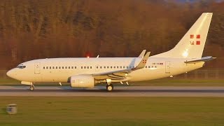 FullHD Privatair Boeing 737700BBJ taxi amp takeoff at GenevaGVALSGG [upl. by Brahear56]