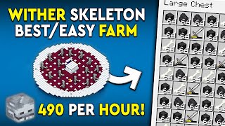 Minecraft Wither Skeleton Farm Tutorial  FASTEST  490 HeadsHR [upl. by Miof Mela]