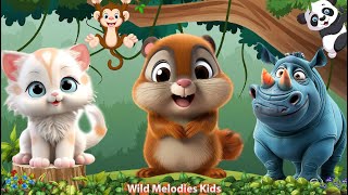 Wild Animal Sounds Rhino Kitten Hamster Monkey Heron  Animal Videos [upl. by Wini338]