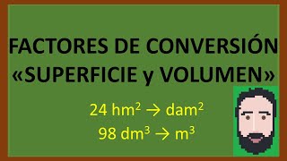 Factores de conversion 2  Superficie y volumen [upl. by Donough]